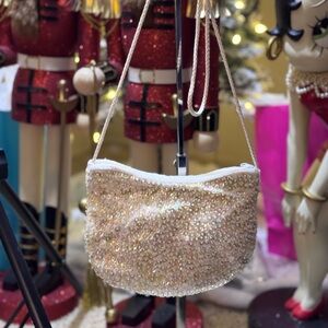 White Beaded Crossbody Purse